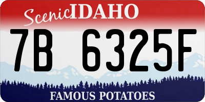ID license plate 7B6325F