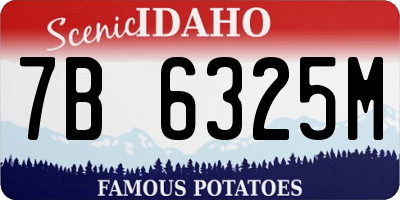 ID license plate 7B6325M