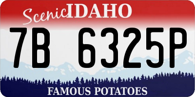 ID license plate 7B6325P
