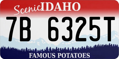 ID license plate 7B6325T