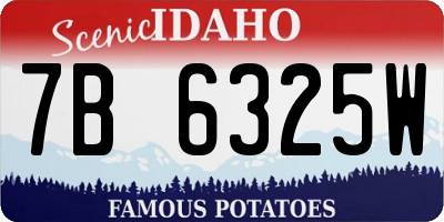 ID license plate 7B6325W