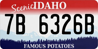 ID license plate 7B6326B