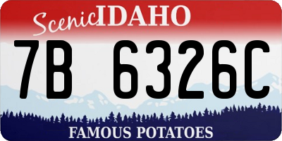 ID license plate 7B6326C