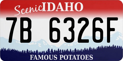 ID license plate 7B6326F