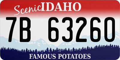 ID license plate 7B6326O