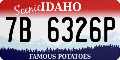 ID license plate 7B6326P