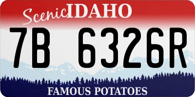 ID license plate 7B6326R