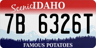 ID license plate 7B6326T