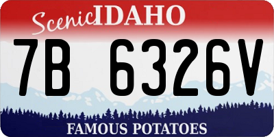 ID license plate 7B6326V