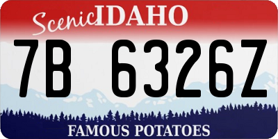 ID license plate 7B6326Z