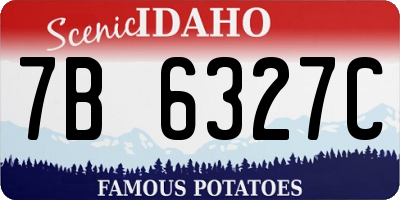ID license plate 7B6327C