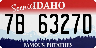 ID license plate 7B6327D
