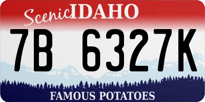 ID license plate 7B6327K