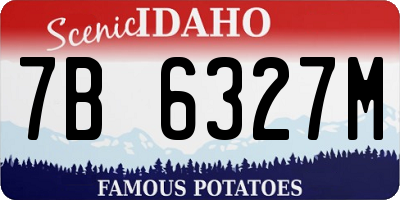 ID license plate 7B6327M