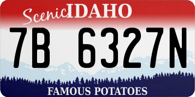 ID license plate 7B6327N