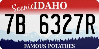 ID license plate 7B6327R