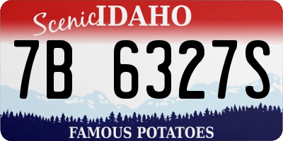 ID license plate 7B6327S
