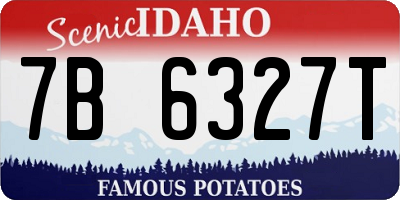 ID license plate 7B6327T