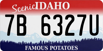 ID license plate 7B6327U