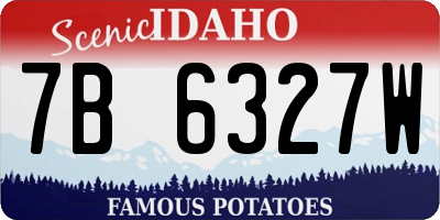 ID license plate 7B6327W
