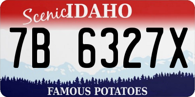 ID license plate 7B6327X