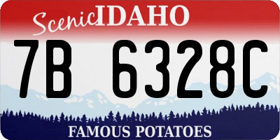 ID license plate 7B6328C
