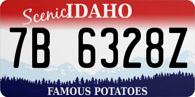 ID license plate 7B6328Z