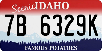 ID license plate 7B6329K