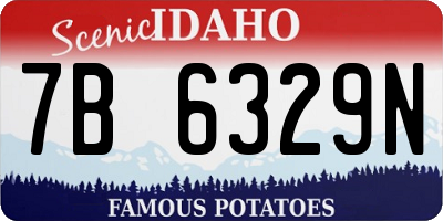 ID license plate 7B6329N