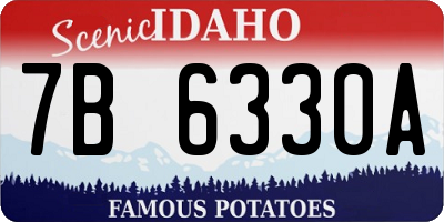 ID license plate 7B6330A