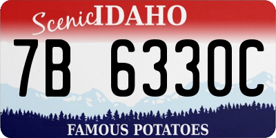 ID license plate 7B6330C