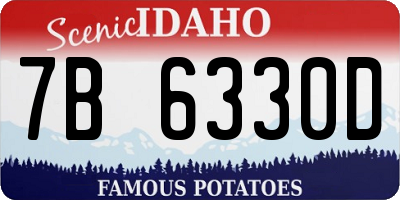 ID license plate 7B6330D