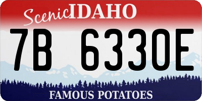 ID license plate 7B6330E
