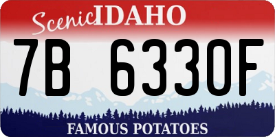 ID license plate 7B6330F