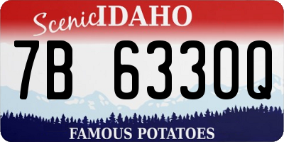 ID license plate 7B6330Q
