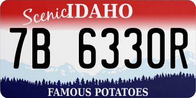 ID license plate 7B6330R