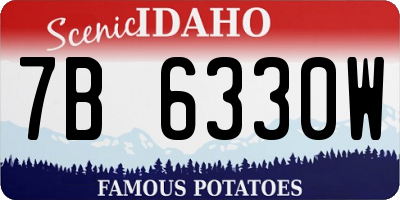 ID license plate 7B6330W
