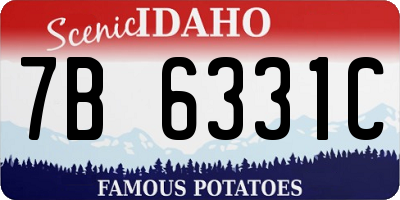 ID license plate 7B6331C