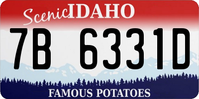 ID license plate 7B6331D