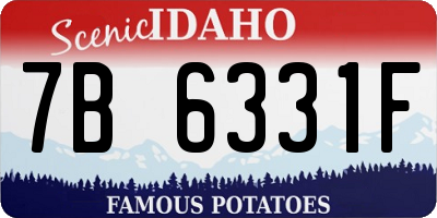ID license plate 7B6331F