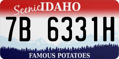 ID license plate 7B6331H