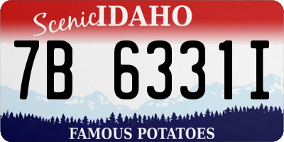 ID license plate 7B6331I