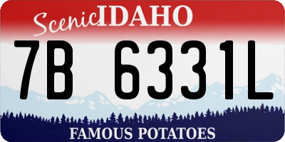 ID license plate 7B6331L