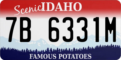 ID license plate 7B6331M