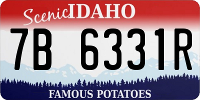 ID license plate 7B6331R