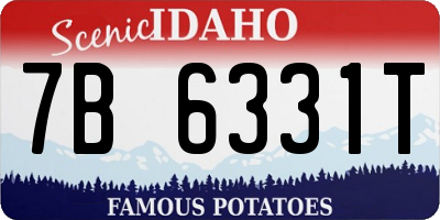 ID license plate 7B6331T