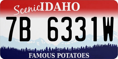 ID license plate 7B6331W
