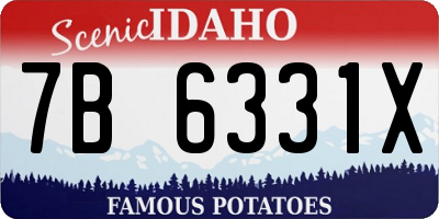 ID license plate 7B6331X