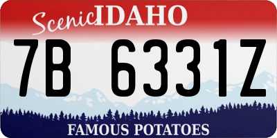 ID license plate 7B6331Z