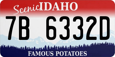 ID license plate 7B6332D